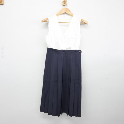 【中古】兵庫県 武庫川女子大学附属高等学校 女子制服 2点（セーラー服・スカート）sf039389