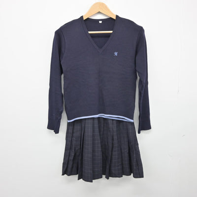 【中古】東京都 三輪田学園中学校高等学校 女子制服 3点（ブレザー・ニット・スカート）sf039392