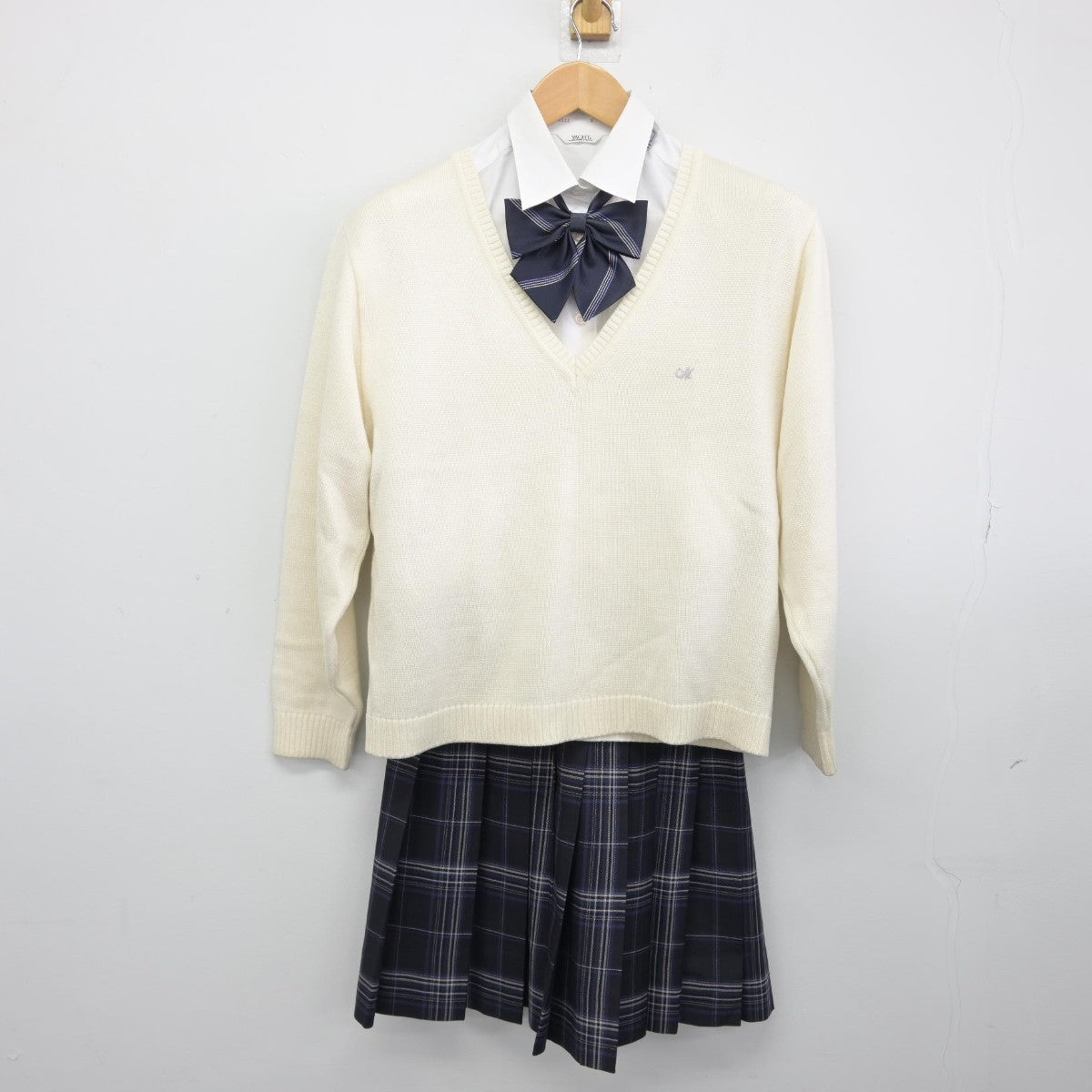 【中古】東京都 三輪田学園中学校高等学校 女子制服 5点（ブレザー・ニット・シャツ・スカート）sf039393