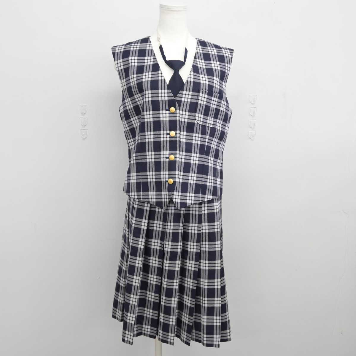 【中古】宮城県 聖和学園高等学校 女子制服 4点（ブレザー・ベスト・スカート）sf039434