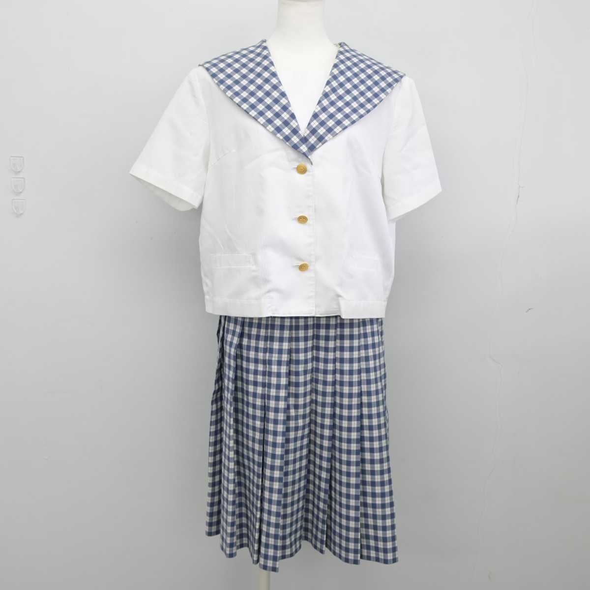 【中古】宮城県 聖和学園高等学校 女子制服 2点（セーラー服・スカート）sf039435