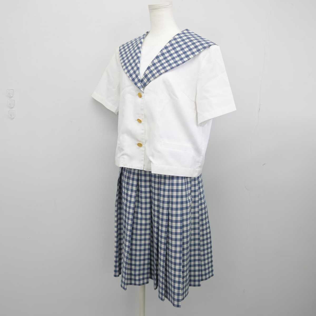 【中古】宮城県 聖和学園高等学校 女子制服 2点（セーラー服・スカート）sf039435