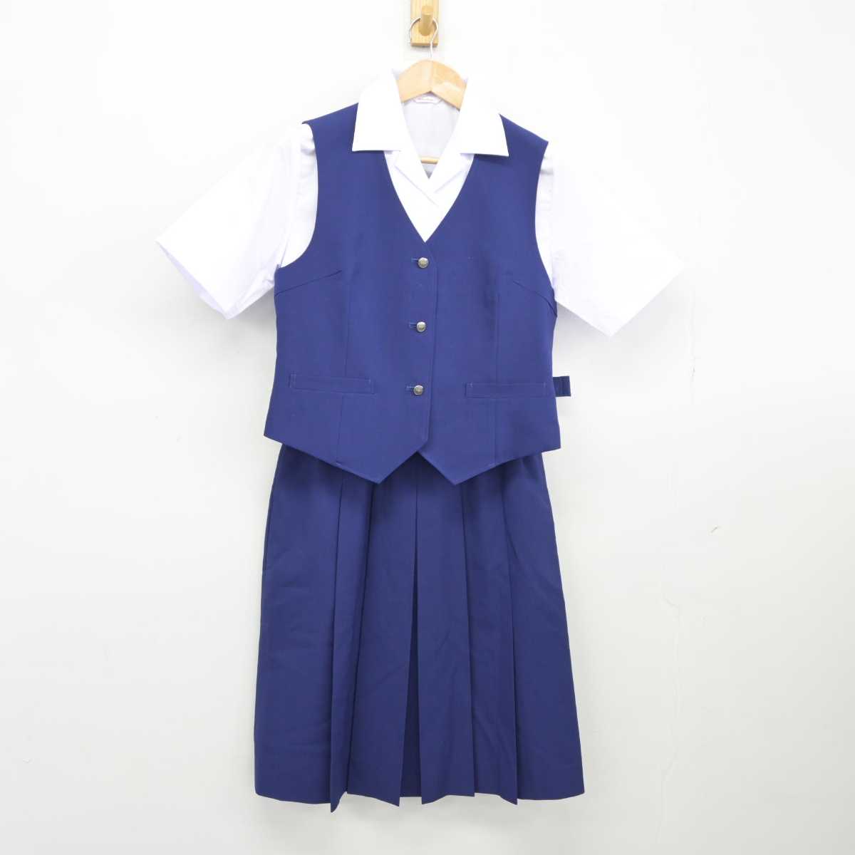 【中古】岩手県 不来方高等学校 女子制服 3点（シャツ・ベスト・スカート）sf039448