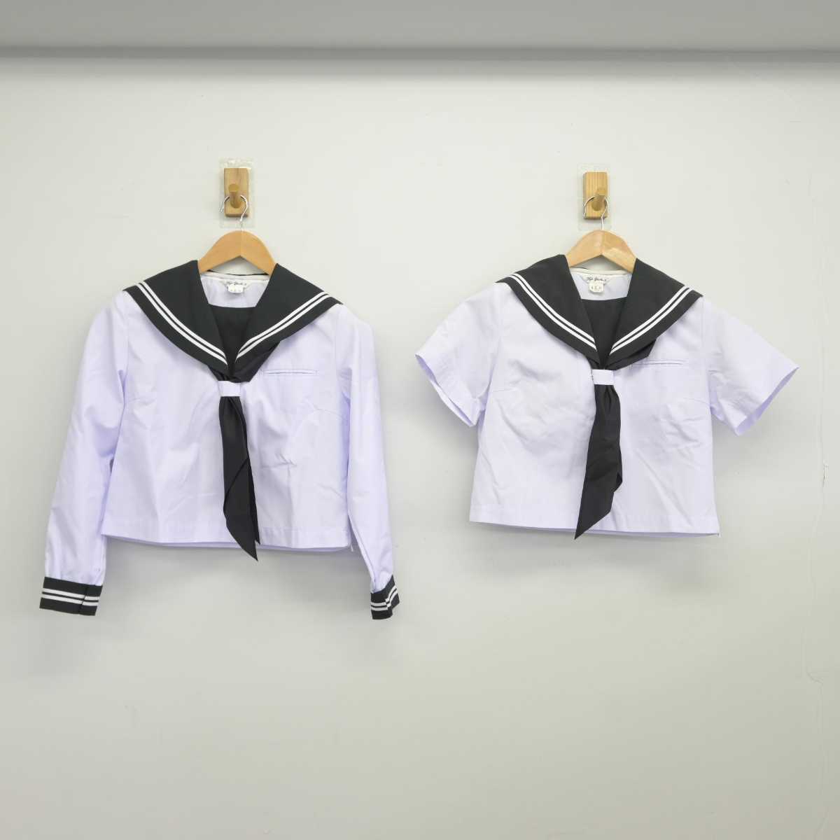 【中古】北海道 厚南中学校 女子制服 4点（セーラー服）sf039451