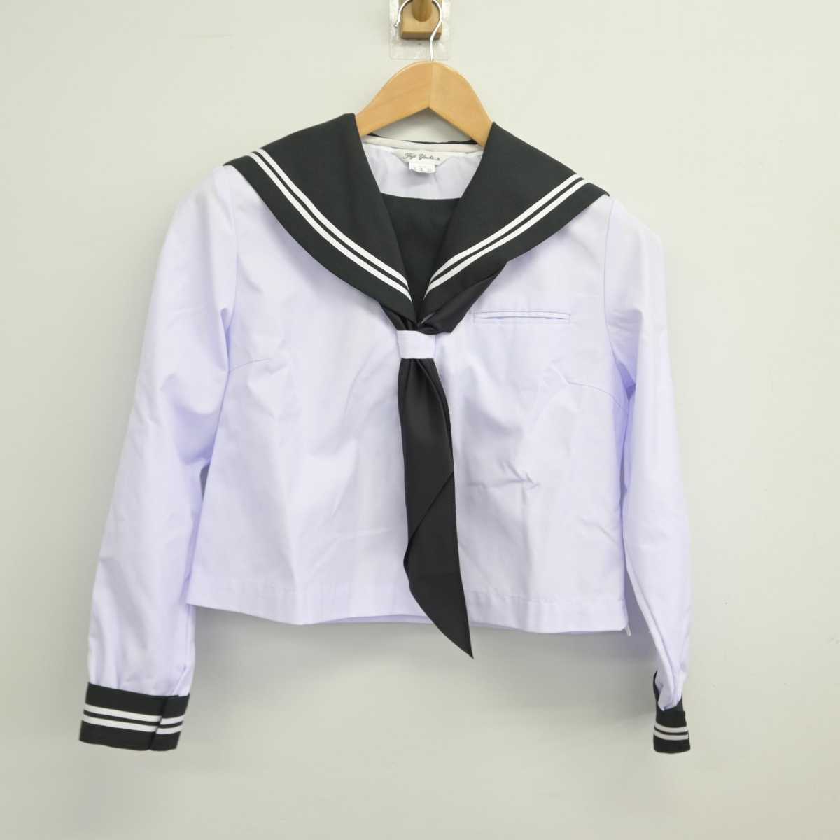 【中古】北海道 厚南中学校 女子制服 4点（セーラー服）sf039451