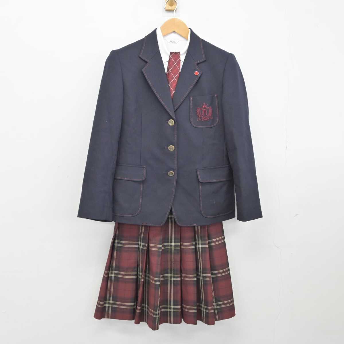 【中古】広島県 広陵高等学校 女子制服 5点（ブレザー・シャツ・スカート）sf039453