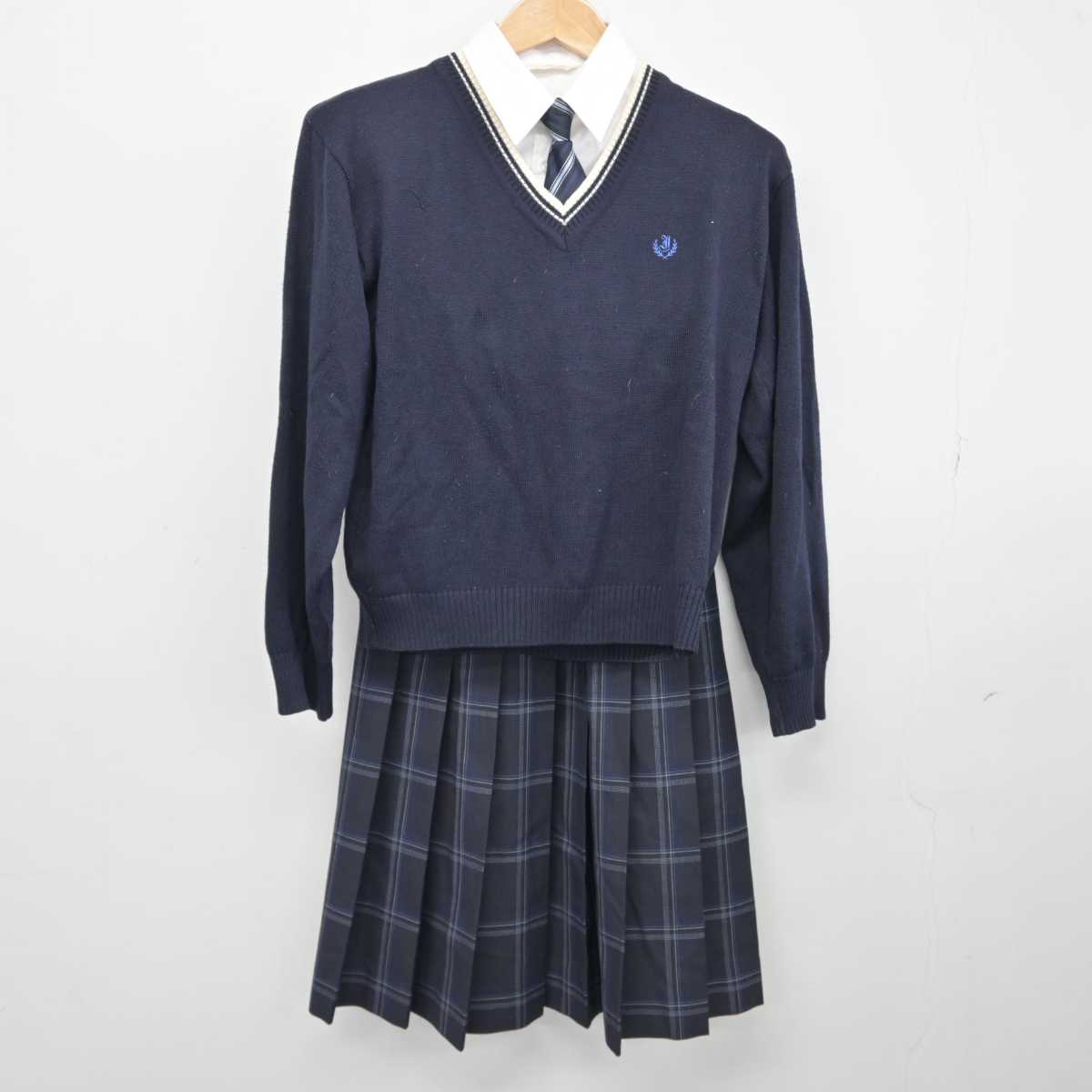 【中古】兵庫県 伊丹高等学校 女子制服 7点（ブレザー・ニット・シャツ・スカート）sf039468