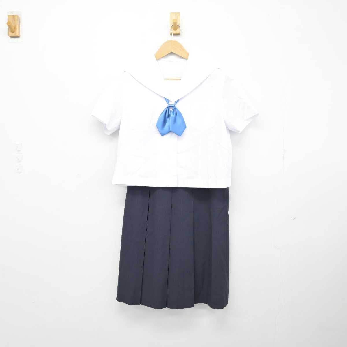 【中古】福島県 二本松第三中学校 女子制服 5点（セーラー服・スカート）sf039509