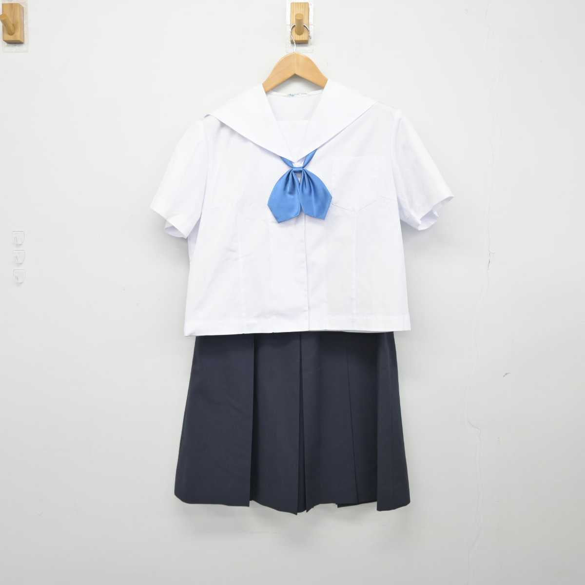 【中古】福島県 二本松第三中学校 女子制服 5点（セーラー服・スカート）sf039510