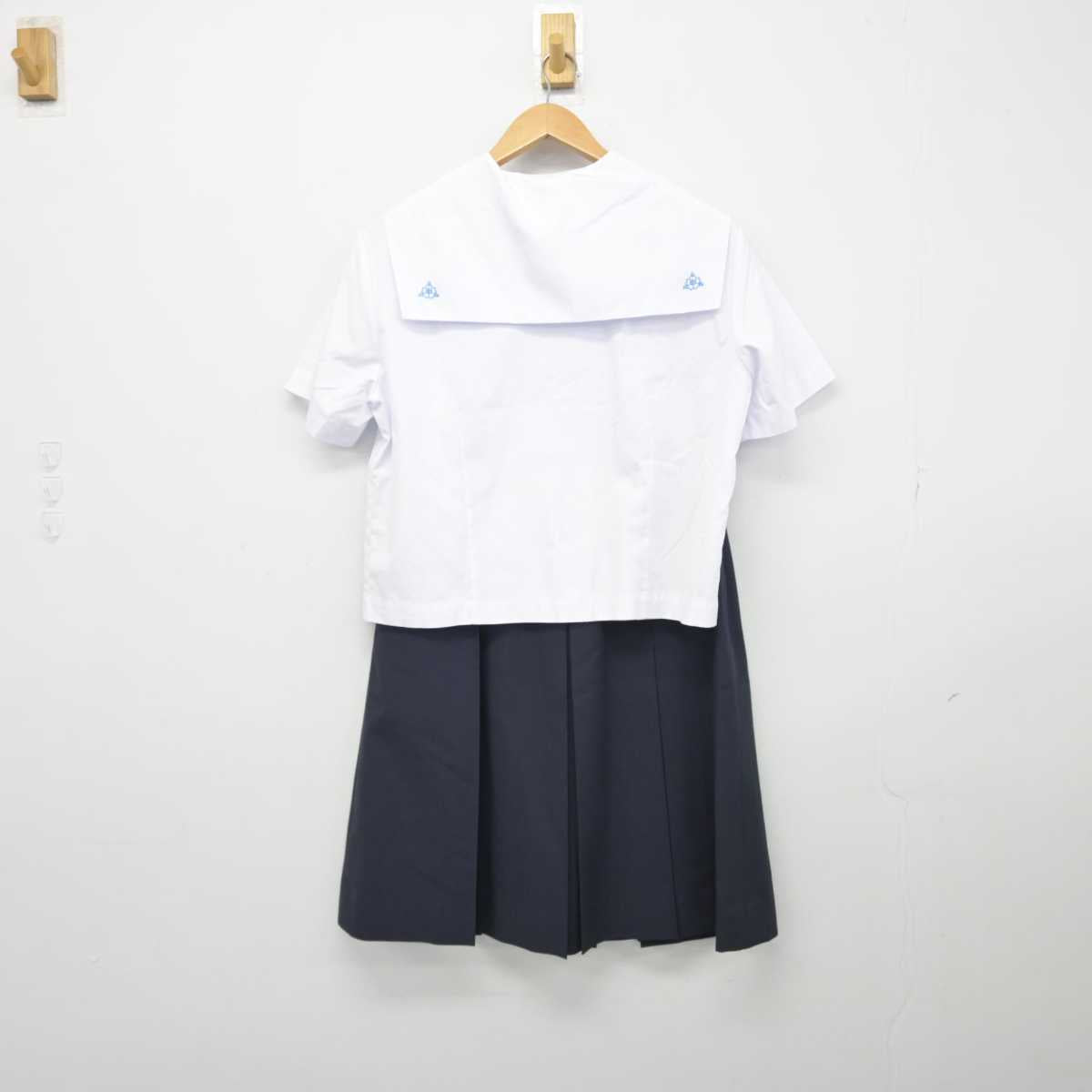 【中古】福島県 二本松第三中学校 女子制服 5点（セーラー服・スカート）sf039510