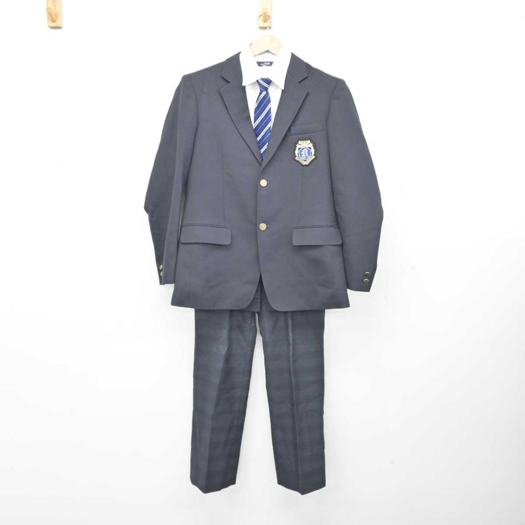 【中古】福井県 啓新高等学校 男子制服 4点（ブレザー・シャツ・ズボン）sf039511