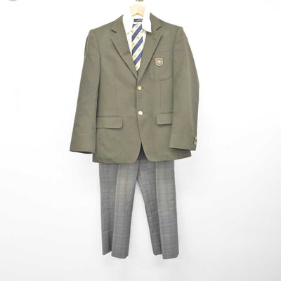 【中古】静岡県 吉原工業高等学校 男子制服 4点（ブレザー・シャツ・ズボン）sf039529