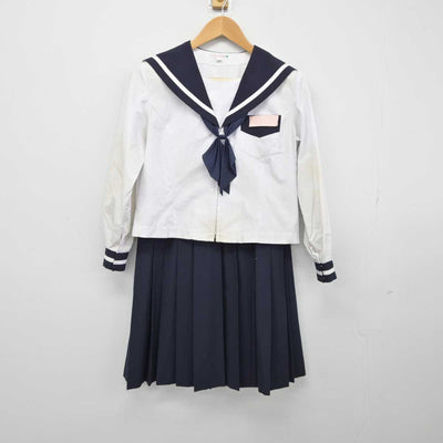 【中古】静岡県 富士南中学校 女子制服 4点（セーラー服・セーラー服・スカート）sf039532