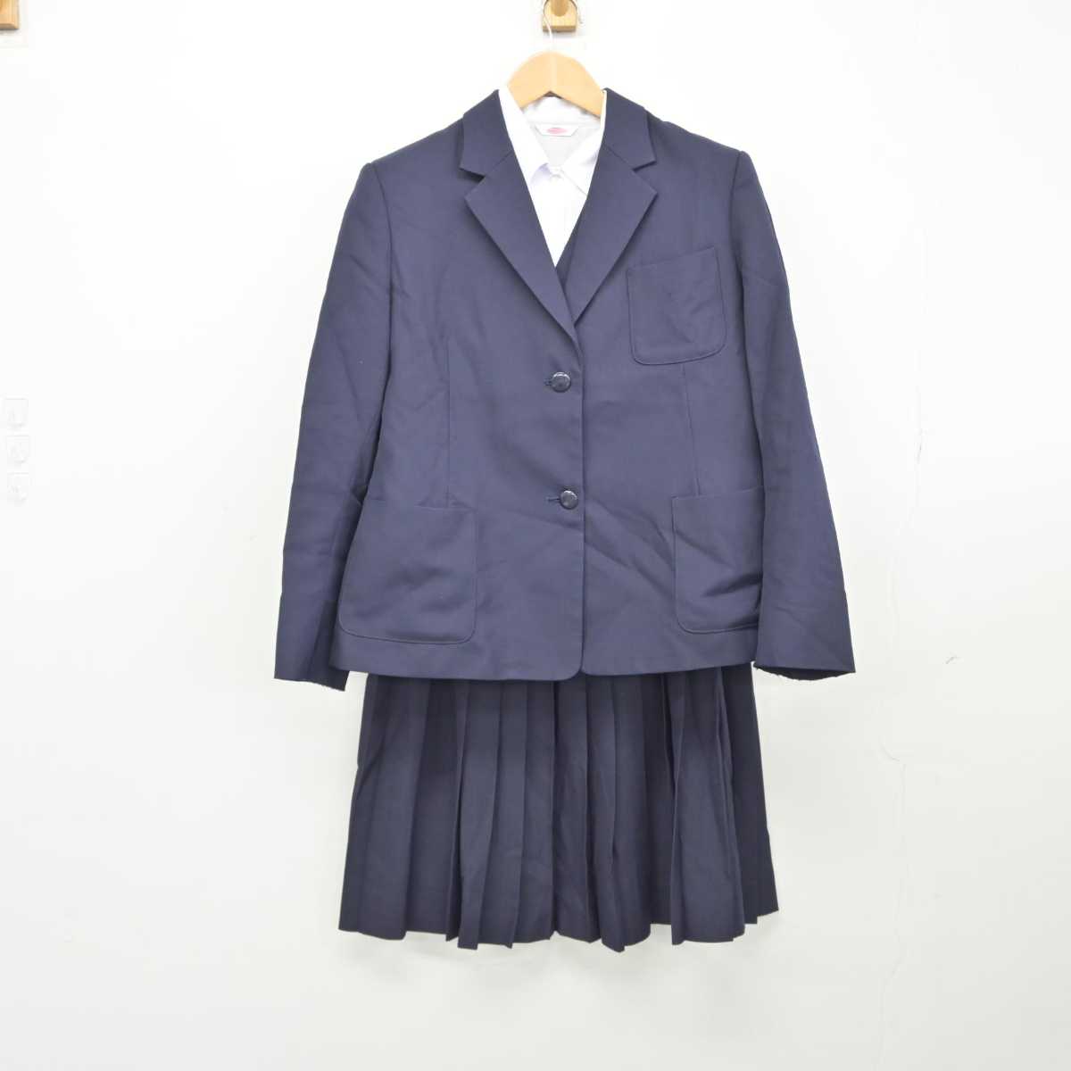 【中古】兵庫県 姫路商業高等学校 女子制服 4点（ブレザー・ベスト・シャツ・スカート）sf039543