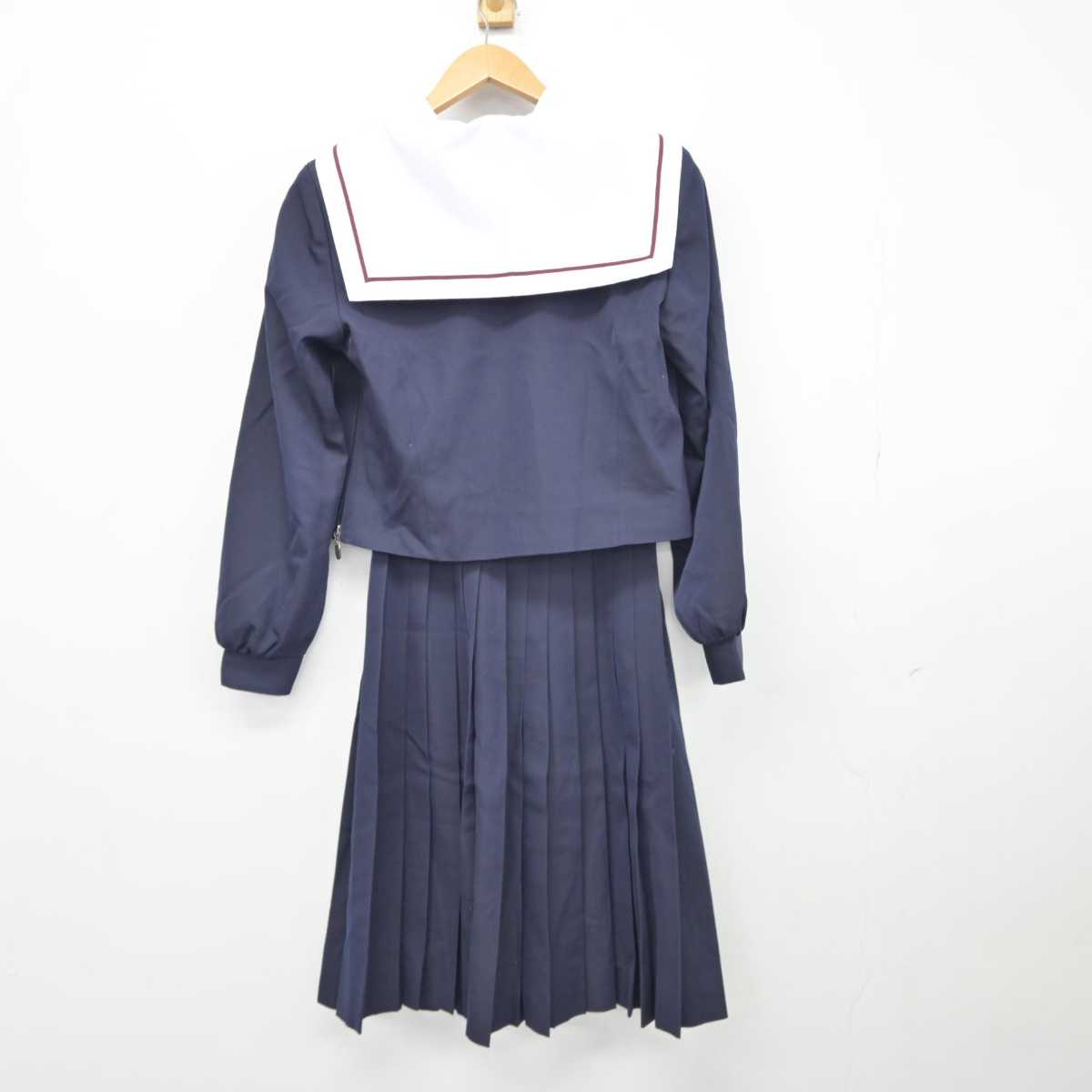 【中古】愛知県 梅坪台中学校 女子制服 3点（セーラー服・スカート）sf039577