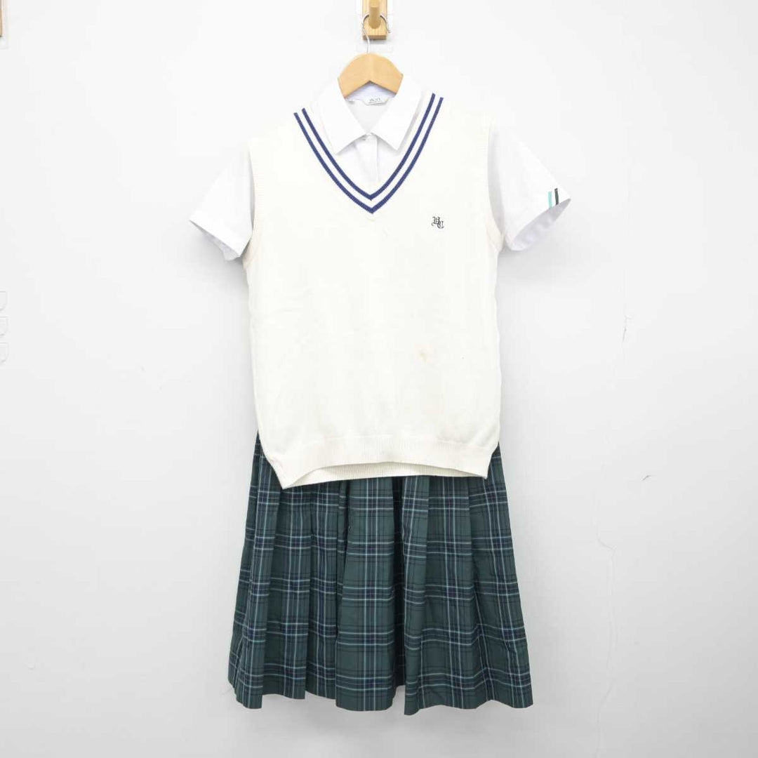 【中古】福岡県 宇美商業高等学校 女子制服 4点（ニットベスト・シャツ・スカート）sf039584 | 中古制服通販パレイド