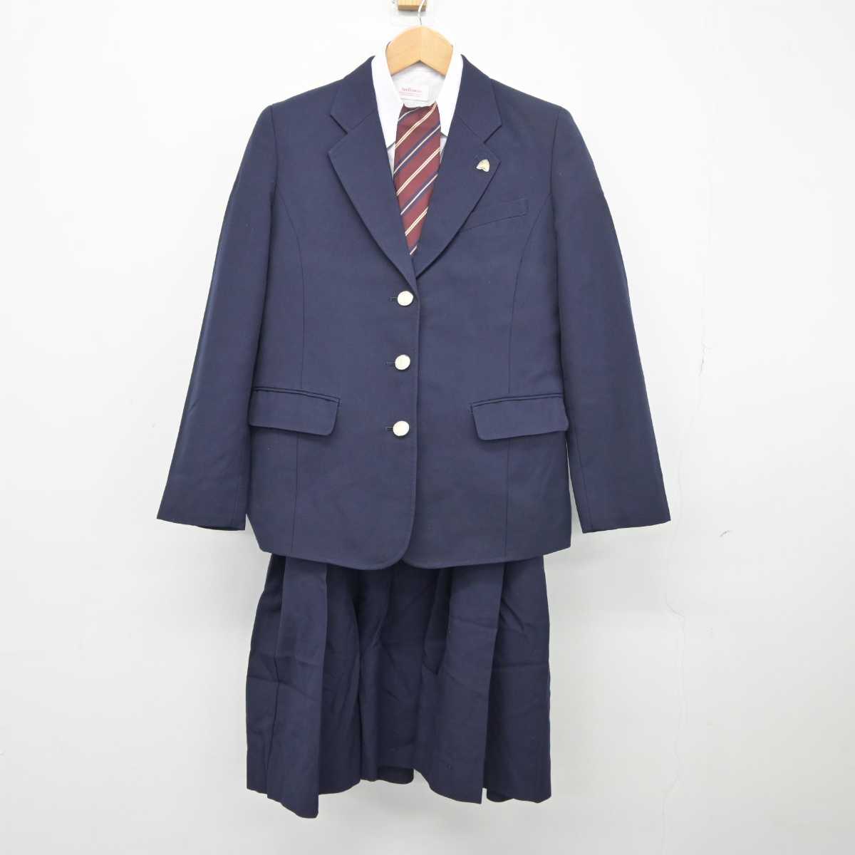 【中古】熊本県 必由館高等学校 女子制服 4点（ブレザー・シャツ・ジャンパースカート）sf039586