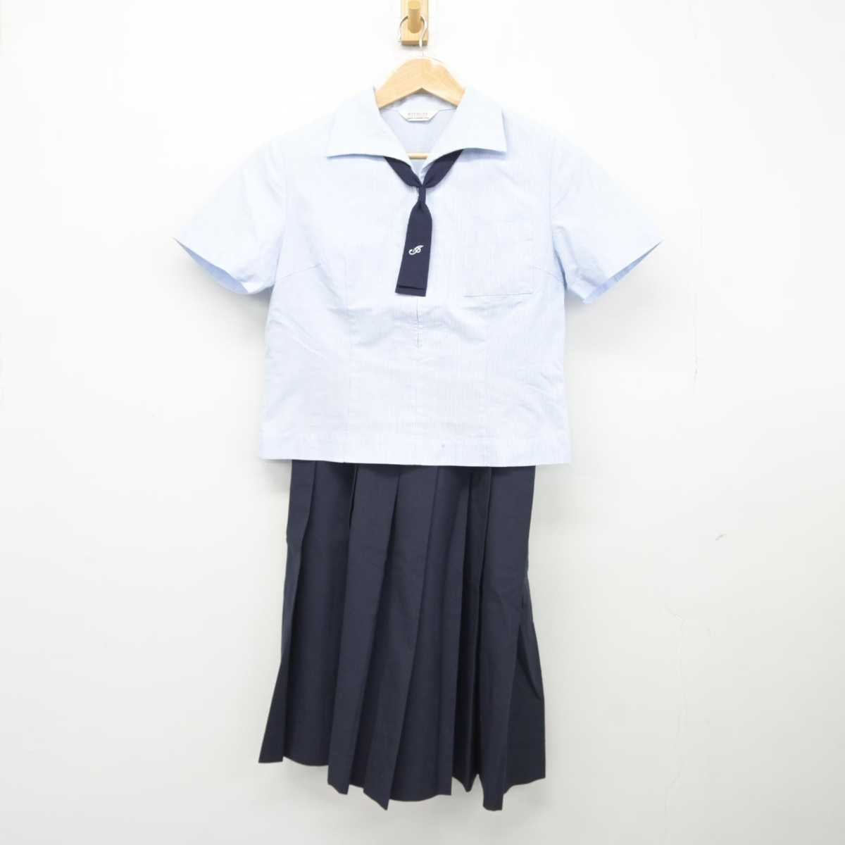 【中古】熊本県 必由館高等学校 女子制服 3点（シャツ・ジャンパースカート）sf039588