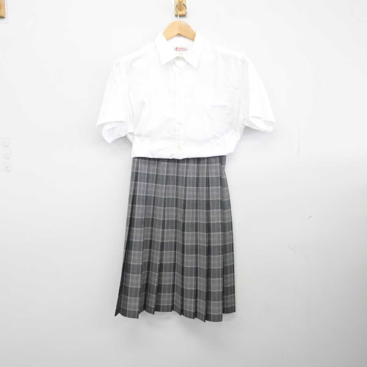 【中古】大阪府 常翔啓光学園高等学校 女子制服 3点（シャツ・スカート）sf039615