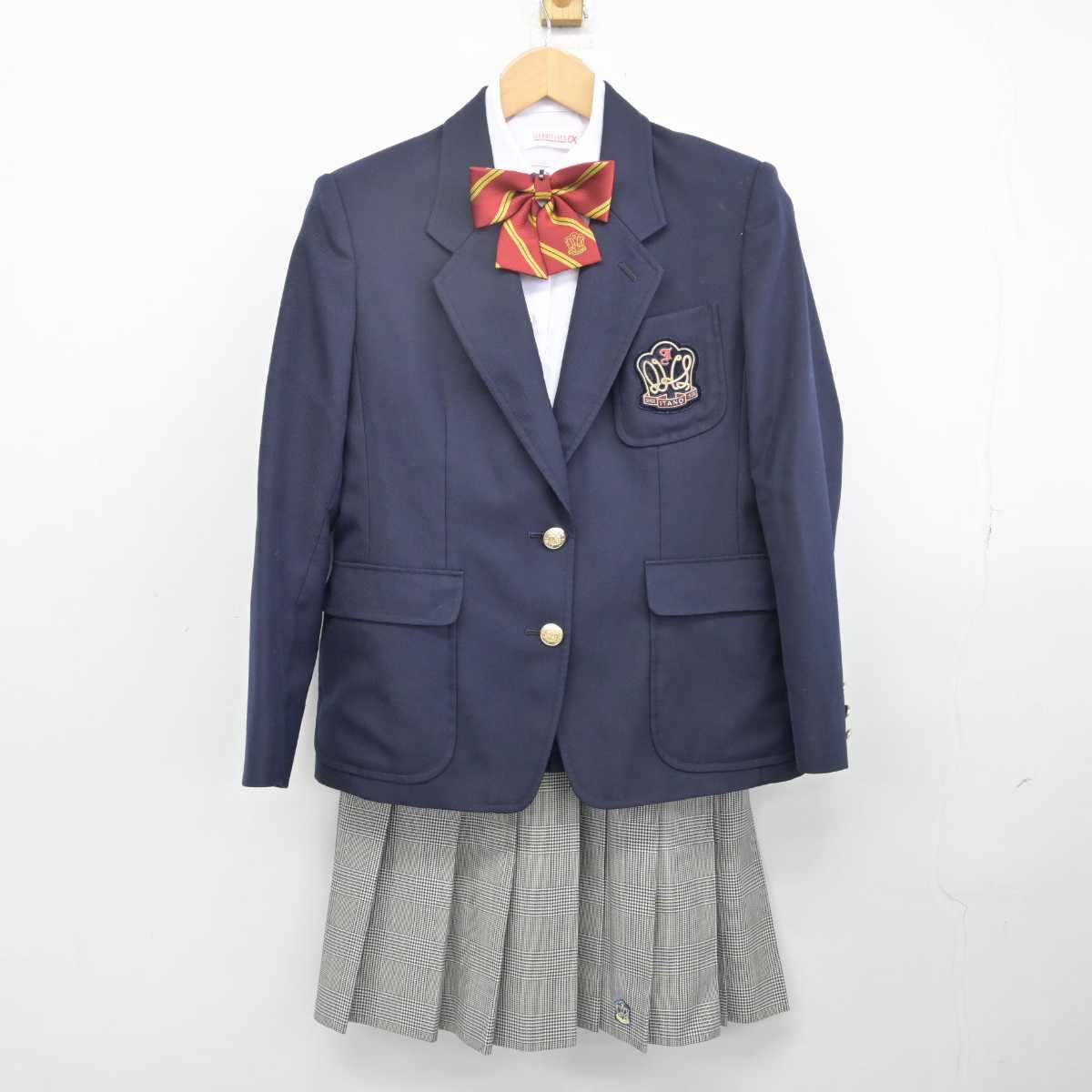 【中古】徳島県 板野高等学校 女子制服 5点（ブレザー・ニット・シャツ・スカート）sf039678