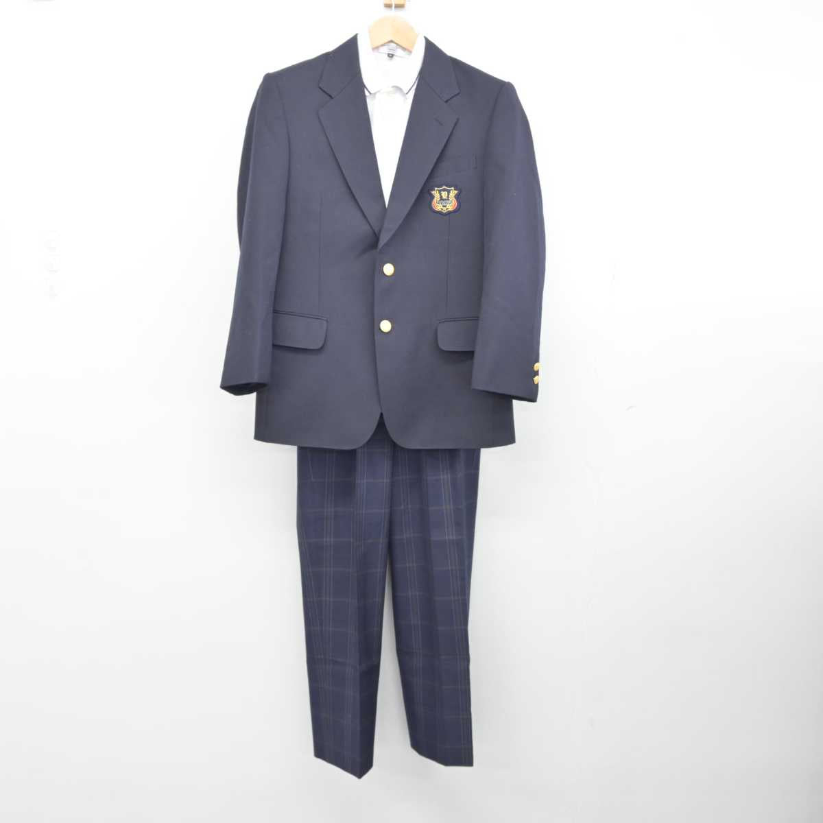 【中古】大阪府 矢田西中学校 男子制服 5点（ブレザー・シャツ・ズボン）sf039693