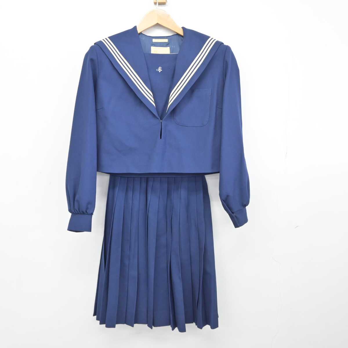 【中古】愛知県 愛知淑徳中学校高等学校 女子制服 2点（セーラー服・スカート）sf039700