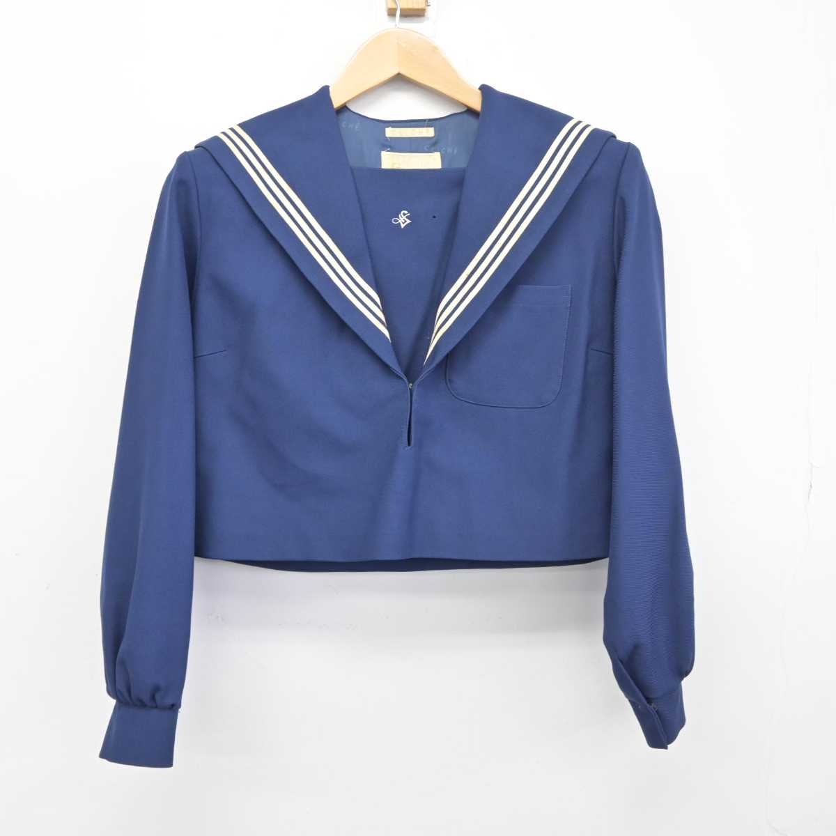 【中古】愛知県 愛知淑徳中学校高等学校 女子制服 2点（セーラー服・スカート）sf039700