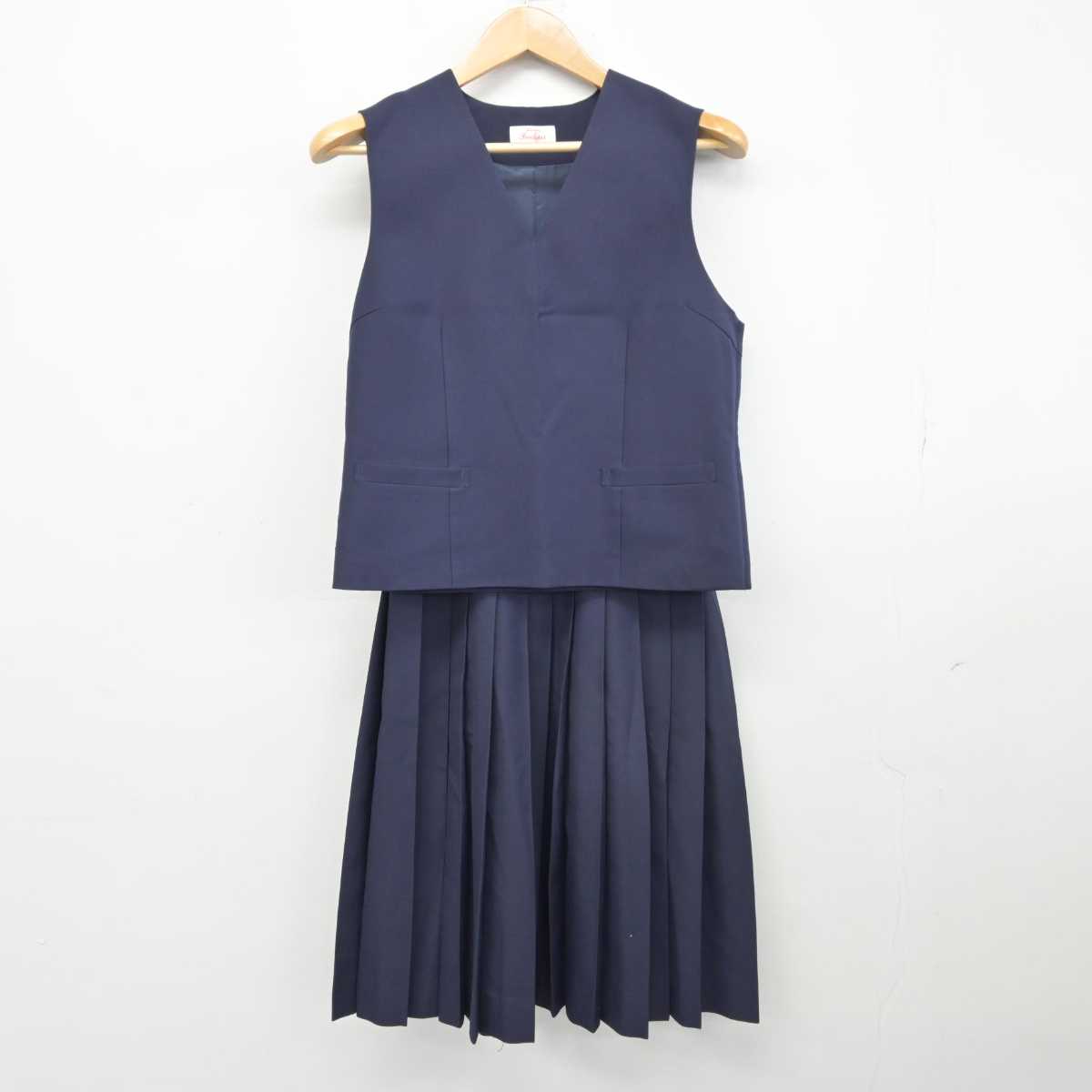 【中古】富山県 和合中学校 女子制服 2点（ベスト・スカート）sf039716