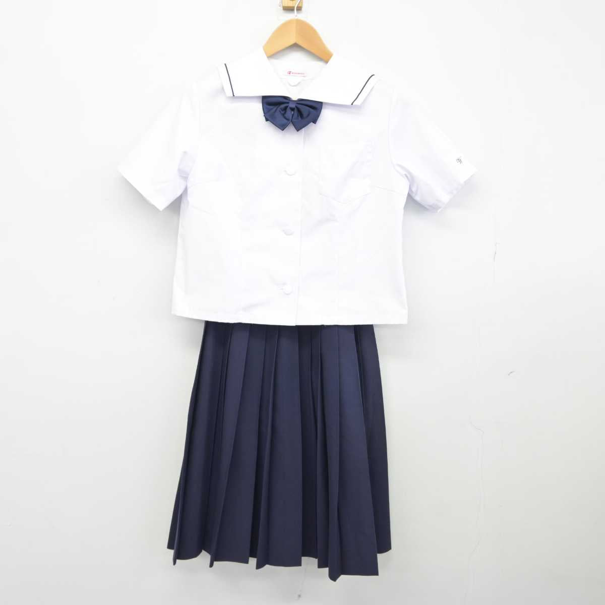 【中古】富山県 和合中学校 女子制服 4点（セーラー服・スカート）sf039717