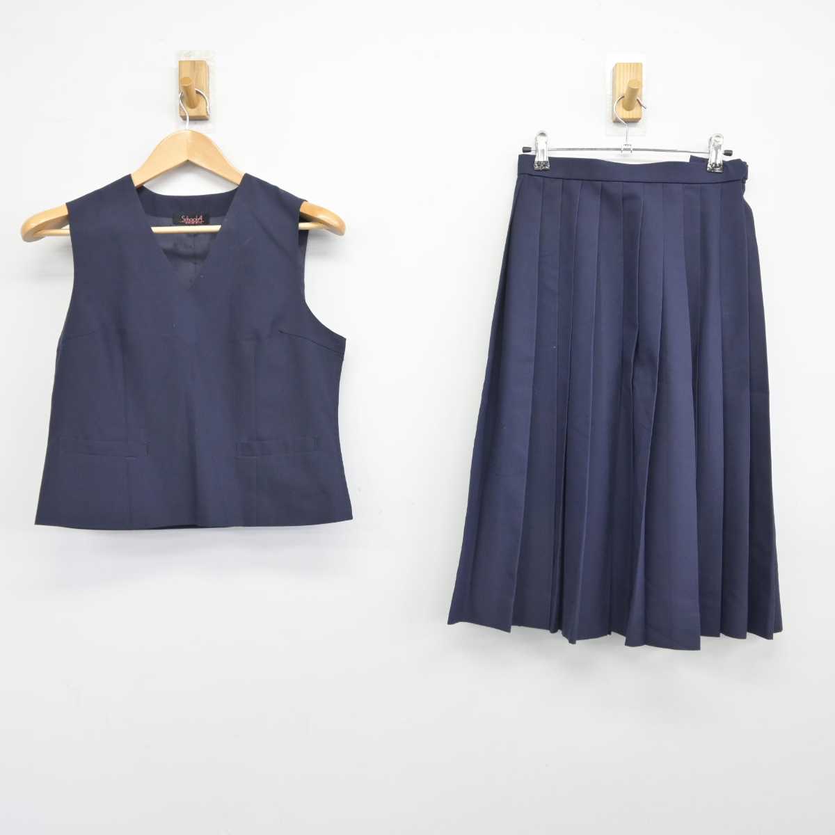 【中古】富山県 和合中学校 女子制服 2点（ベスト・スカート）sf039720