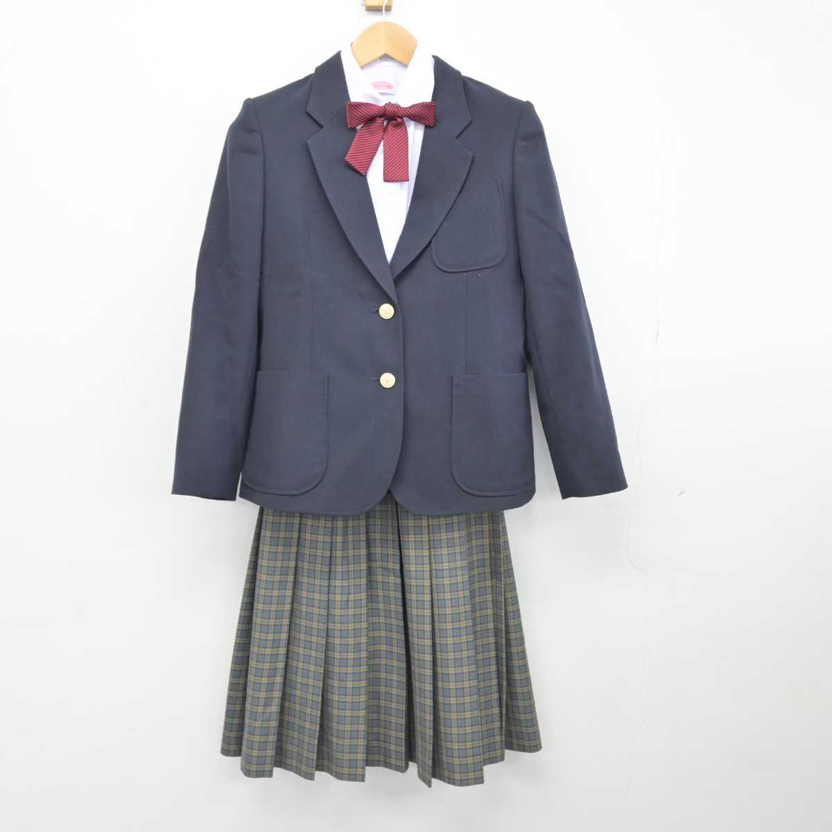 【中古】熊本県 力合中学校 女子制服 4点（ブレザー・シャツ・スカート）sf039727