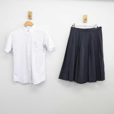 【中古】福岡県 福岡市内中学新標準服 女子制服 2点（シャツ・スカート）sf039735