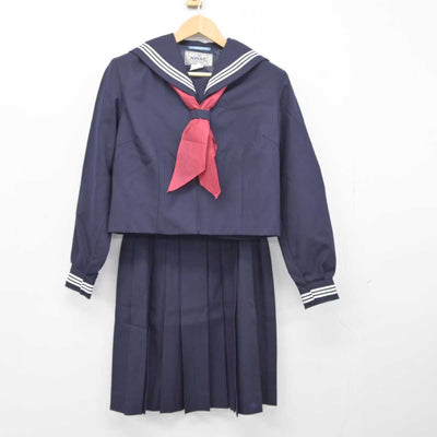 【中古】埼玉県 川越西高等学校 女子制服 3点（セーラー服・スカート）sf039787