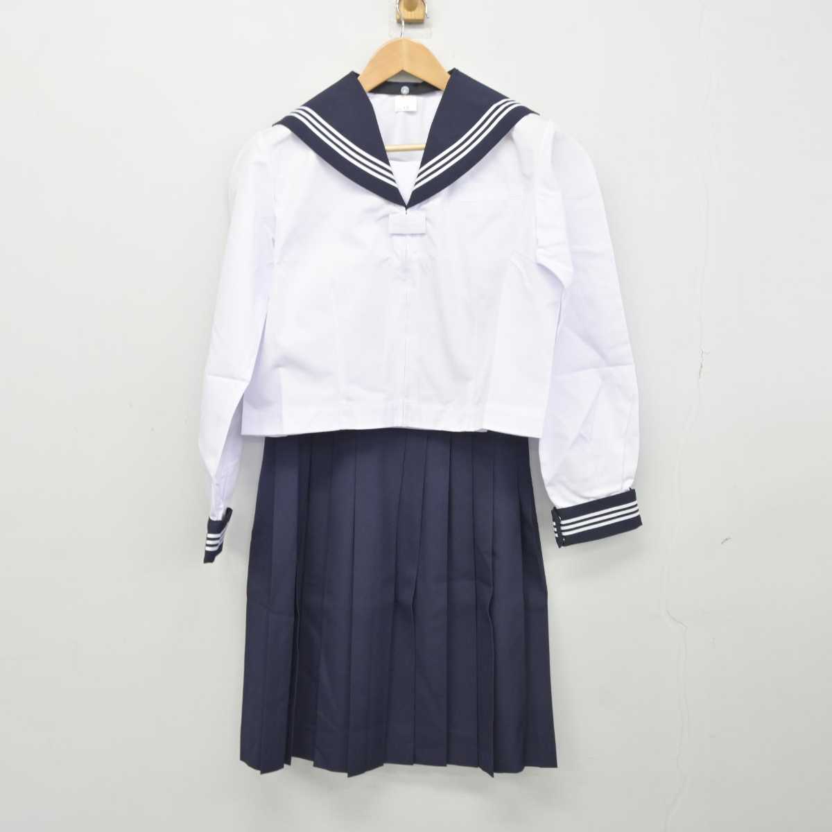 【中古】川越西高等学校 川越西高等学校 女子制服 3点（セーラー服・セーラー服・スカート）sf039788