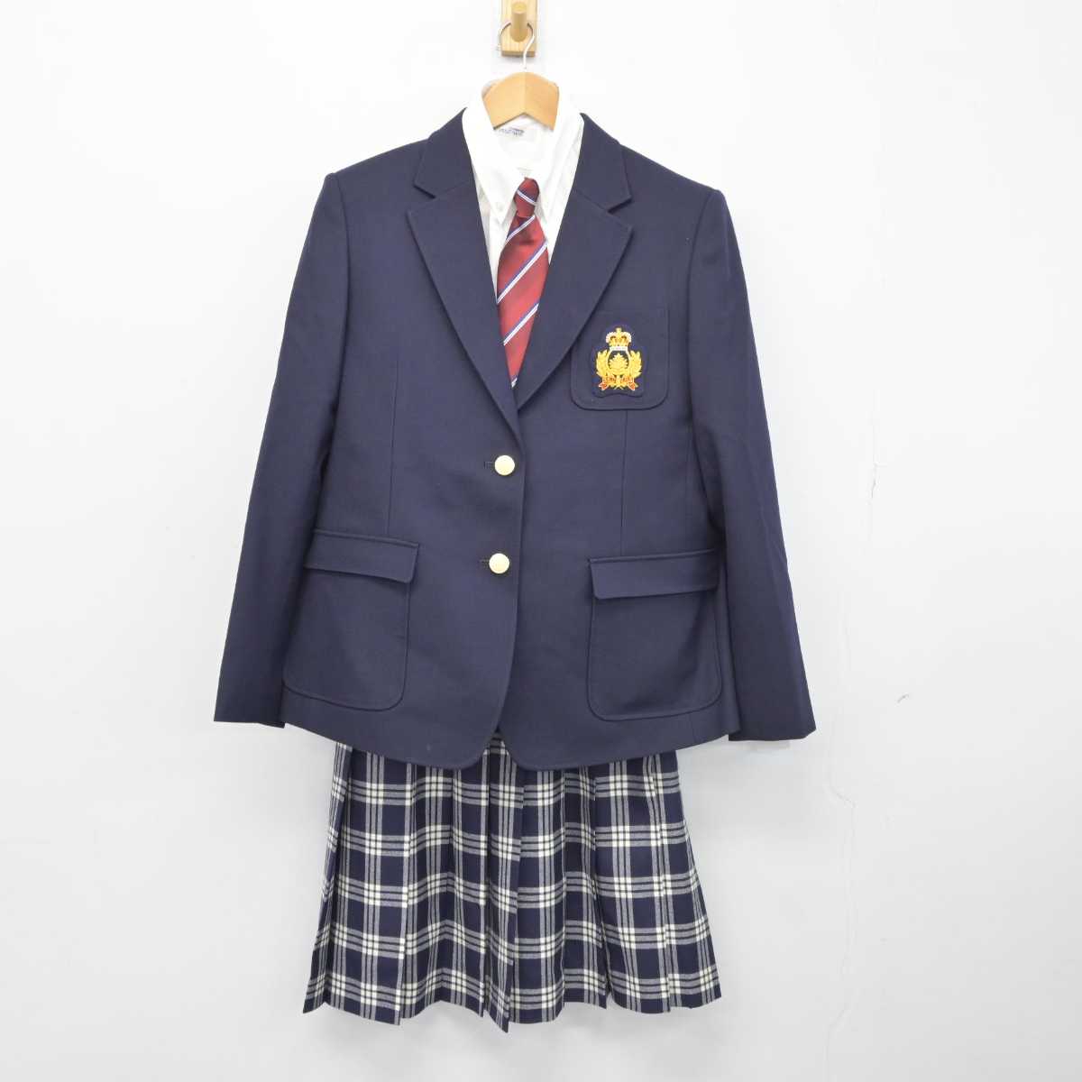 【中古】千葉県 流通経済大学付属柏中学校 女子制服 5点（ブレザー・シャツ・スカート）sf039790