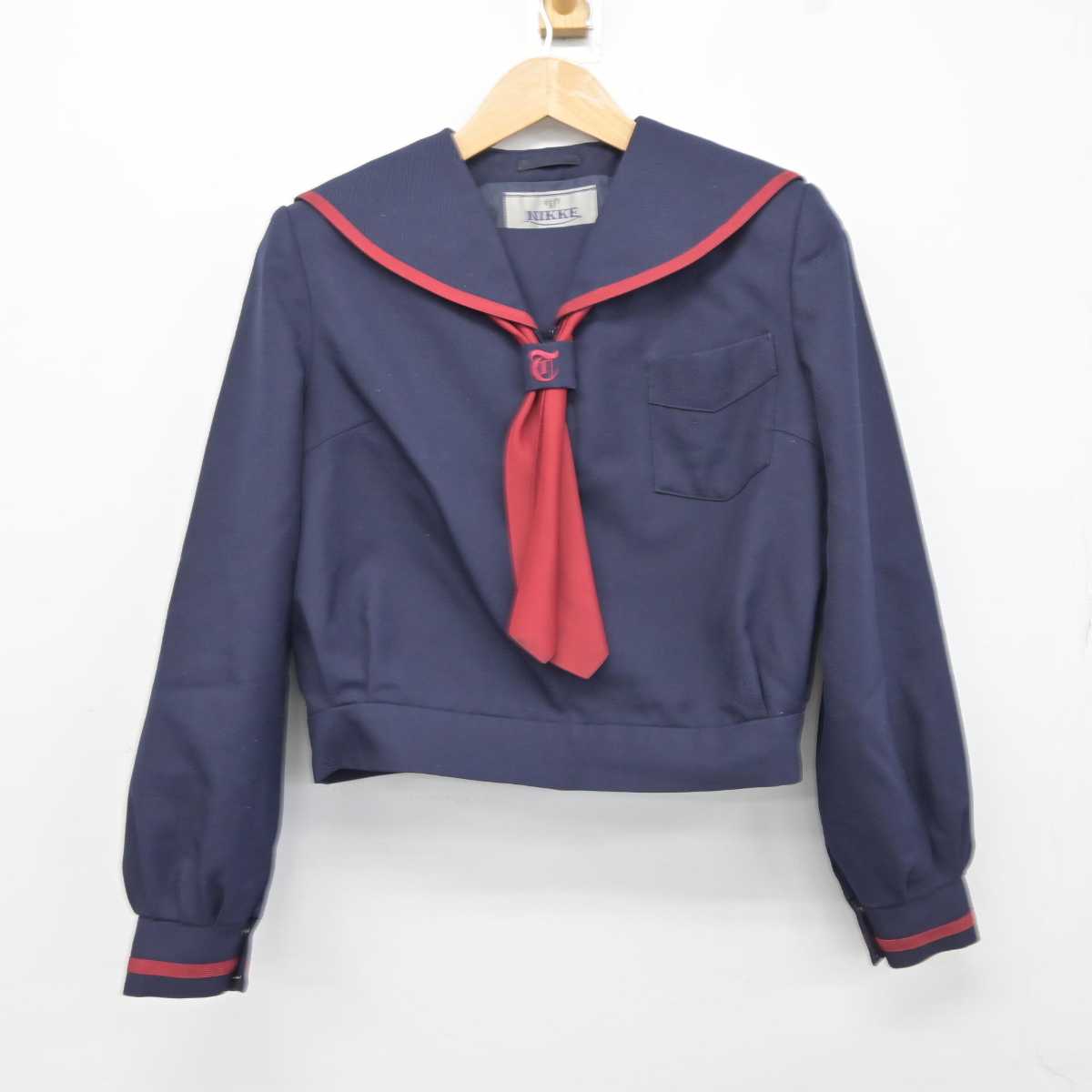 【中古】石川県 高尾台中学校 女子制服 3点（セーラー服・スカート）sf039804