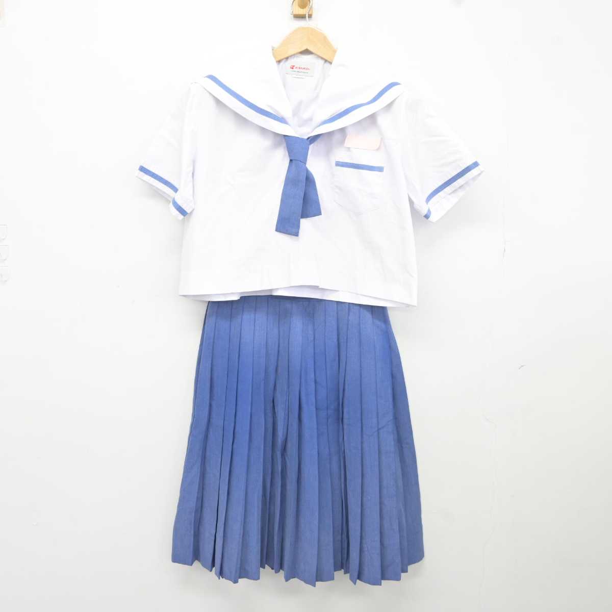 【中古】沖縄県 玉城中学校 女子制服 4点（セーラー服・スカート）sf039821