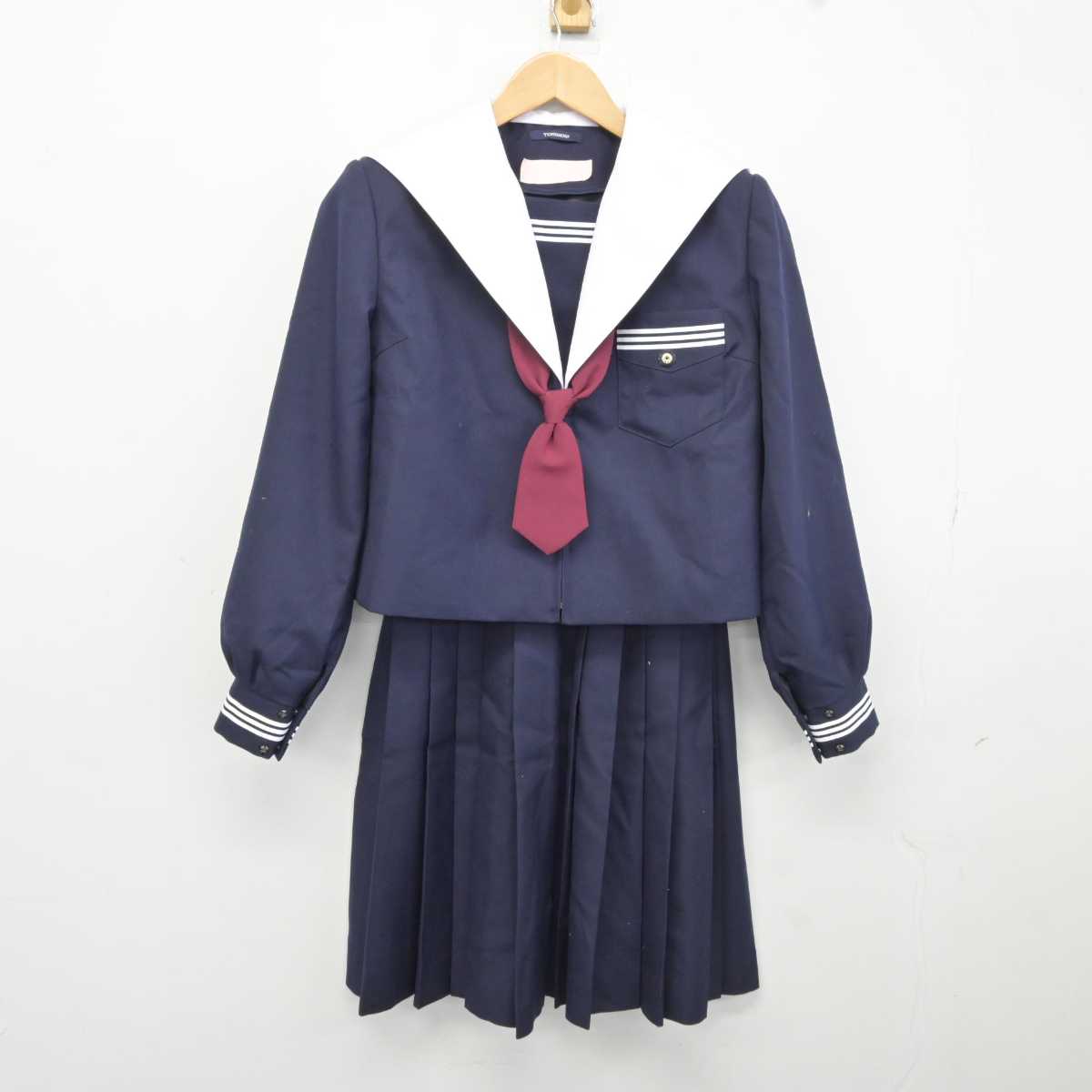 【中古】大阪府 天王寺中学校 女子制服 3点（セーラー服・スカート）sf039839